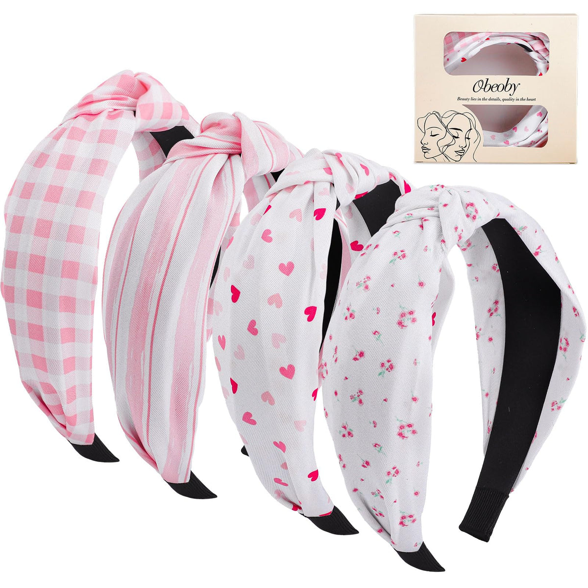 obeoby 8 Pack Halloween Headbands, Halloween Hair Accessories Gifts