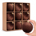 9pcs Large Velvet Christmas Balls Ornaments (Red,3.15'')