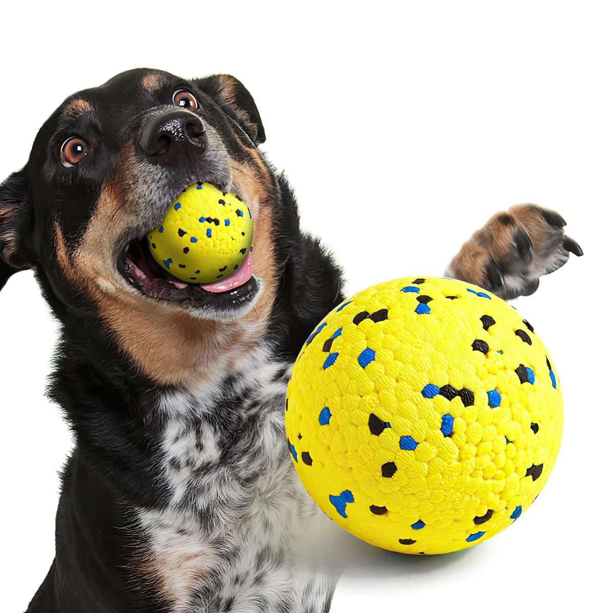 Kimee Dog Balls Tennis Ball Toys Dog Toys for Aggressive Chewers Durable Teething Chew Toys Water Toy Fetch Ball for Large Medium Small Dog and Puppies (4 Balls)