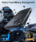 Magnetic for iPhone 16 Case Rugged Dual-Layer Shockproof Black