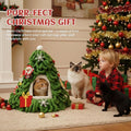 PETKARAY Christmas Tree Cat Cave Bed for Indoor Cats, Cozy Felt Cat House