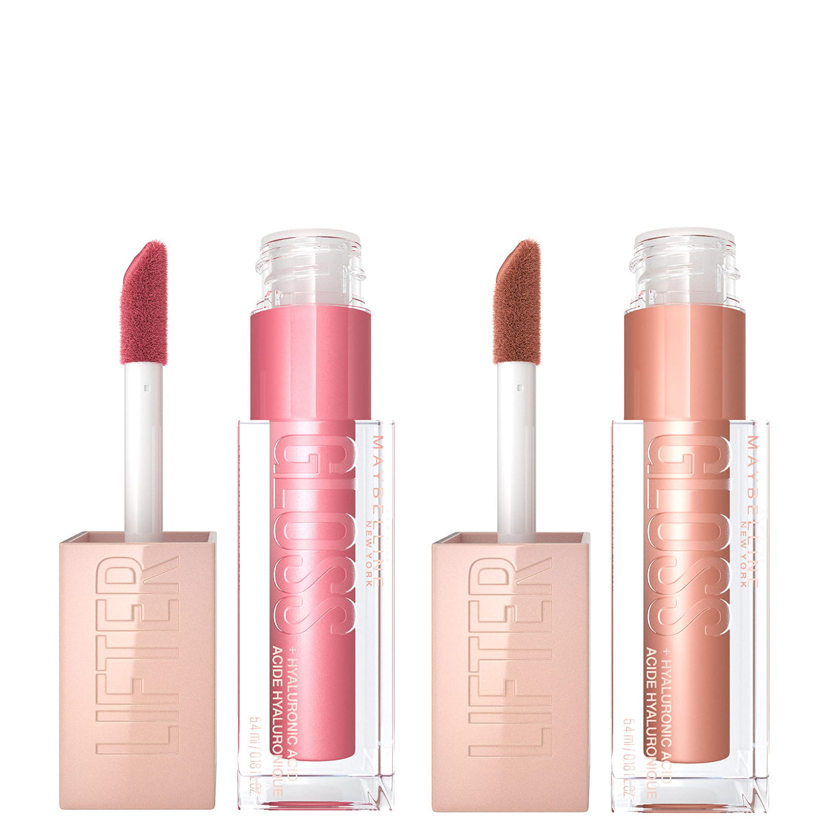 Maybelline New York Lifter Gloss Hydrating Lip Gloss with Hyaluronic Acid, Bubblegum, Sheer Bright Pink, 1 Count