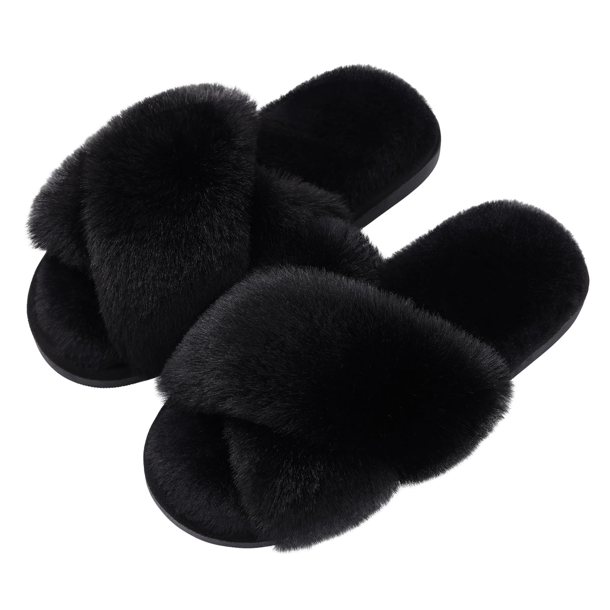Evshine Memory Foam Fuzzy House Slippers for Women