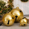 Christmas Decor, Set of 3 Giant Metal Christmas Bells (7.1", 9.84", 12.2")