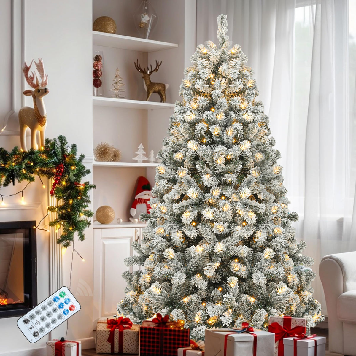 YITAHOME Prelit Black Halloween Christmas Tree 6ft with Remote