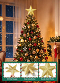 Brightown Gold Glitter Christmas Tree Topper Star, Sparkling Holiday Decor