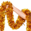 50Ft Red Christmas Garland Decorations,Xams Tinsel Stems Non-Lit Soft Twist Garland Decor for Tree Stairs Railing Front Door Mantle Fireplace Indoor Outdoor Holiday Home
