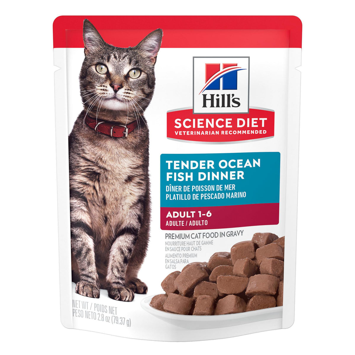 Hill's Science Diet Adult 1-6 Wet Cat Food Variety Pack, Chicken, Tuna, & Ocean Fish, 2.8 oz. Pouches, 12-Pack
