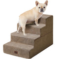 EHEYCIGA Dog Stairs for Bed 18" H, 4-Step Dog Steps for High Bed, Pet Steps for Small Dogs and Cats, Non-Slip Balanced Pet Ramp Indoor, Grey