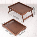 Fibogollo 2 Pack Bamboo Bed Tray Table with Folding Legs,Breakfast Trays,Serving Tray for Food and Snack,Laptop Trays for Working(Natural)