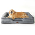 Bedsure Orthopedic Dog Bed Medium Size Dogs - Washable Small Medium Dog Cat Bed Waterproof, Comfort Cats Couch Sofa with Washable Removable Cover, Pets Bed with Nonskid Bottom, Grey, 28"
