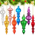 Mifoci 8 Pcs 6 Inch Mercury Glass Finial Christmas Ornaments,Red