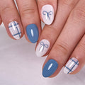 CurvLife Oval Milky White Press On Nails Extra Short, Summer Soft Gel Reusable Fake Nails Kit with Glue & Tabs, 32Pcs 16Size Salon-Quality Stick On Nails for Women At-Home Manicure