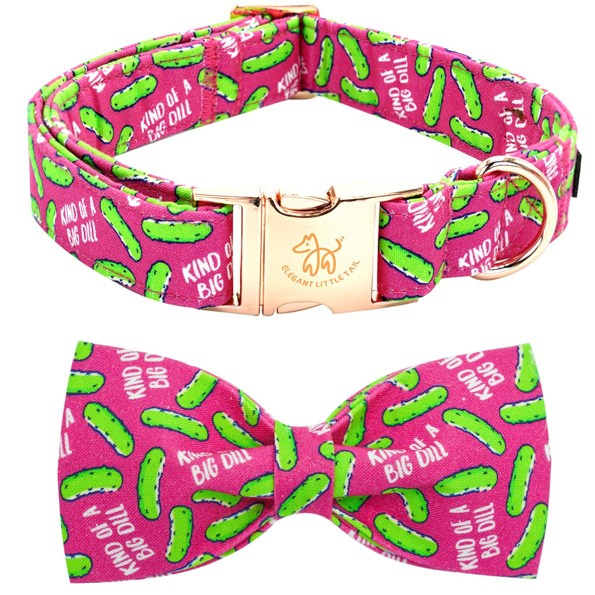 Fall Dog Collar with Bow, Black and Orange Print Fall Pet Collars Small