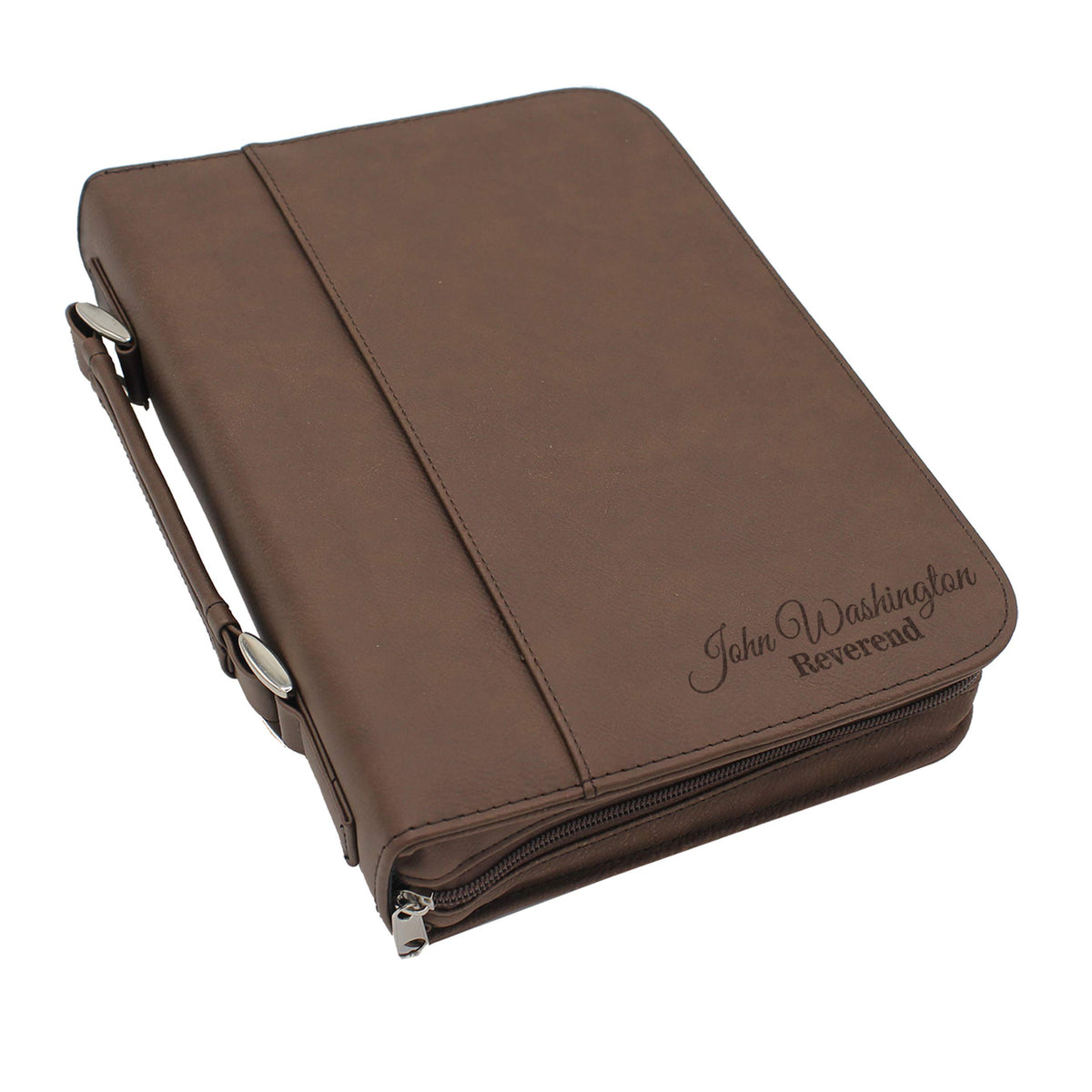 Personalized Bible Cover Holder Case with Carrying Handle for Men and Women (Rawhide with Gold)