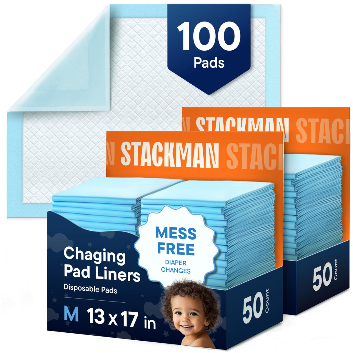 Chucks Pads Disposable Adult Underpads [100-Pack] 30"x36" XXL Extra-Large Super-Absorbent Incontinence Bed Pads – Mattress Protector Pee Pads for Adults, Kids & Pets – Bed Protection & Training