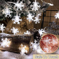 Christmas Snowflake Lights, 20ft 40LED 8 Modes & Timer Battery Operated Fairy Lights for Indoor/Outdoor Holiday Party Decorations (White)