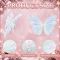 Blueweenly White Butterfly Christmas Tree Topper with Lights, 3D 20" Large