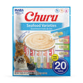 INABA Churu Cat Treats, Lickable, Squeezable Creamy Purée Cat Treat with Green Tea Extract & Taurine, 0.5 Ounces Each Tube, 20 Tubes, Tuna Variety