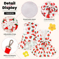 ABRRLO Cute Dog Dress Small Dog Clothes for Girls Female Puppy Outfits Red Strawberry Pet Summer Clothes Bowknot Doggy Cat Princess Dresses Harness for Holiday Birthday Party Costume Clothing (Red,S)
