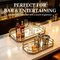2 PCS Bar Cart Tray, Gold Mirror Tray with Handles for Home Decor