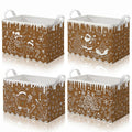 4 Pcs Thanksgiving Storage Basket Empty with Handles, Large Fabric