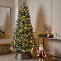 Glitzhome 15ft Prelit Artificial Christmas Tree, Vibrant Evergreen Fir with 5,000 Warm White/Multi-Color Chasing and Twinkling Lights, 13,459 PE&PVC Branch Tips, 9 Function w/Foot Pedal, Simple Setup