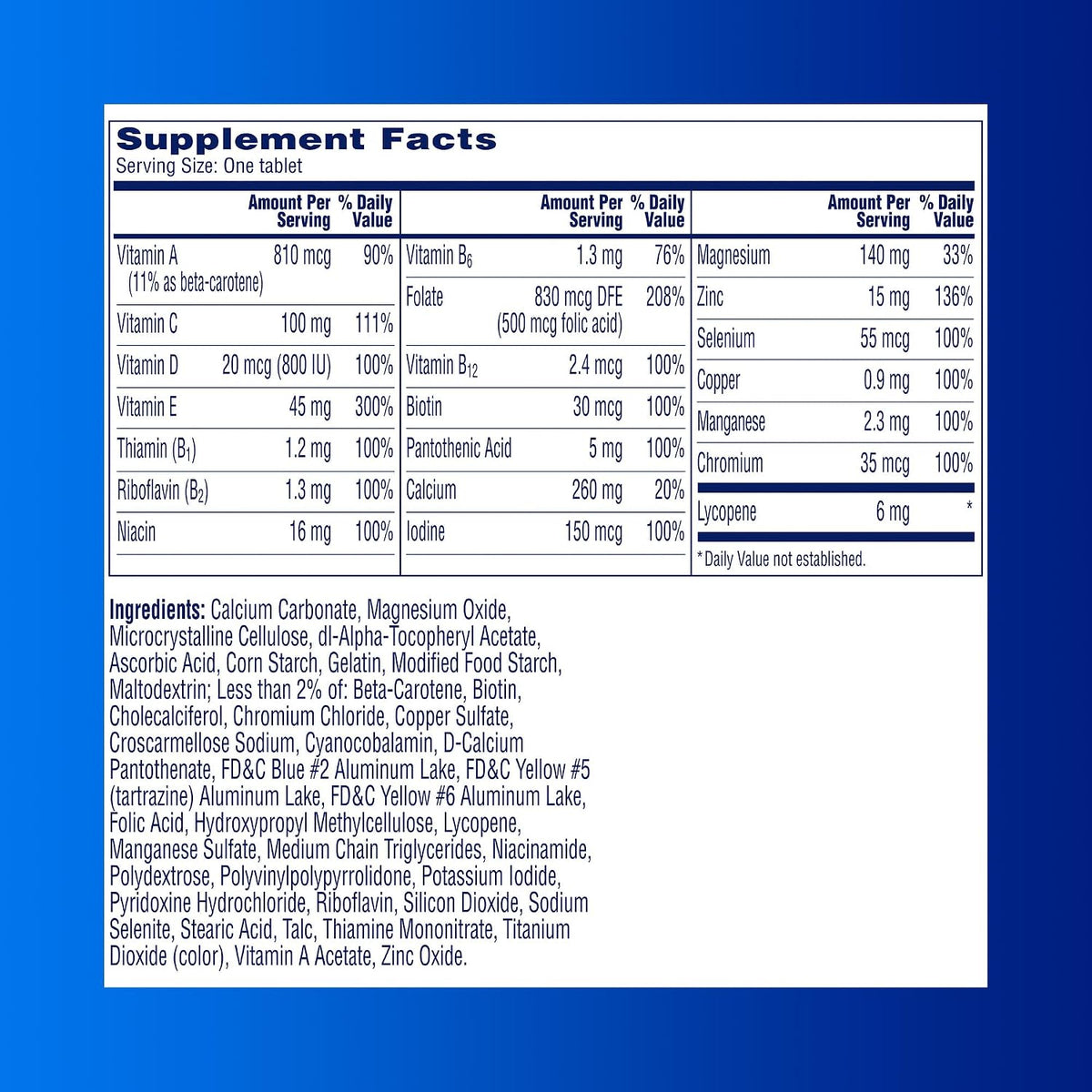 One A Day Men's Pre-Conception Health Multivitamin to Support Sperm Health, Supplement for Men with Vitamin C, Vitamin E, Selenium, Zinc, and Lycopene, 30 Count​