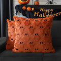 Halloween Ghost Decorative Pillow Covers 18x18 Set of 2, Beige Soft Plush Faux Fur Farmhouse Throw Cushion Cases for Fall Holiday Home Decorations