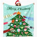 Christmas Dog Tree Blanket Soft Cozy Lightweight Xmas Throw Blanket for Couch Sofa Bed Living Room Home Decor for Boys Girls Kids Adults Gift 50x60 inch