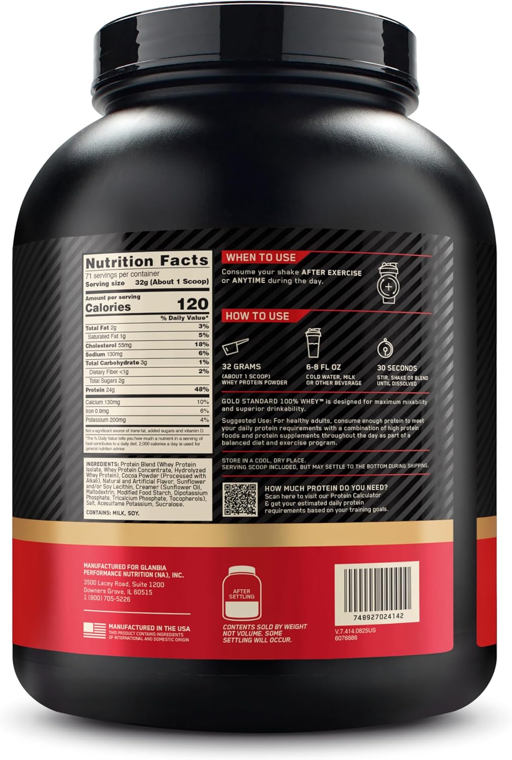 Optimum Nutrition Gold Standard 100% Whey Protein Powder, Extreme Milk Chocolate, 5 Pound (Packaging May Vary) | 24g of 100% Whey Protein Powder Per Serving, with BCAAs, Gluten Free, Banned Substance Tested, Easy Mixing, Muscle Support