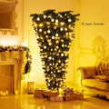 Goplus 7ft Upside Down Christmas Tree, Artificial Xmas Tree with Metal Stand, 1000 Branch Tips, Green Inverted PVC Tree for Indoor Outdoor Holiday Decoration