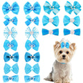 20PCS Cute Dog Hair Bows with Rubber Bands Handmade Mix Style for Puppy