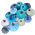 Winlyn 16 Pcs Assorted Small Faux Rustic Harvest Velvet Pumpkins Decorative Rust Orange Gold Olive Gray Fabric Pumpkins Foam Pumpkins Farmhouse Fall Thanksgiving Halloween Table Centerpiece Decor