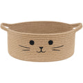 Small Woven Rope Storage Basket, Cute Cat Toy Basket for Living Room, Baby Baskets for Nursery, Gift Baskets Empty for Baby Shower, Grey, 9.8 x 4 inches