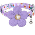 Small Dog Collar with Flower, Spring Dog Collar for Girl Dog Collars for Small Dogs Cute Dog Collar with Bell, Adjustable Length