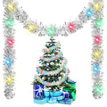 16.4 ft Christmas Tinsel Garland with Light, Multicolor, Red and Green
