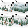 4 Pcs Thanksgiving Storage Basket Empty with Handles, Large Fabric