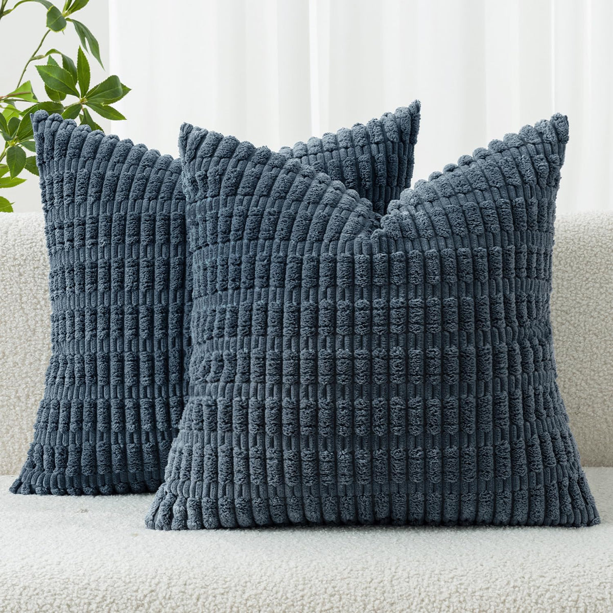 MIULEE Fall Decorative Throw Pillow Covers 18x18 Dark Rust Pack of 2