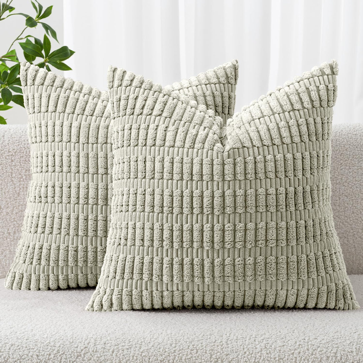 MIULEE Fall Decorative Throw Pillow Covers 18x18 Dark Rust Pack of 2