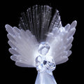 Alpine Corporation 11" Tall Angel Tree Topper with Fiber Optic Wings and LED Light, with Timer Function, Durable Plastic, and Radiant Glow for Holiday Christmas Decoration