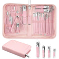 MINKINH Manicure Set Professional Nail Clipper Kit-26 Pieces, Brown | Stainless Steel Manicure Kit, Nail Care Tools with Travel Case for Men & Women, Hand & Foot Care, Gift for Family & Friends