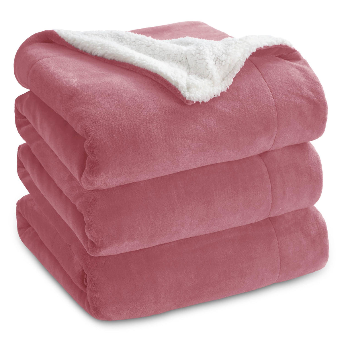 Bedsure GentleSoft Sherpa Fleece Blanket Queen Size for Bed, Non-Heated, Thick and Warm Throw for Women and Men, Soft Fuzzy Plush Queen Blanket for Winter, Brown, 90x90 Inches