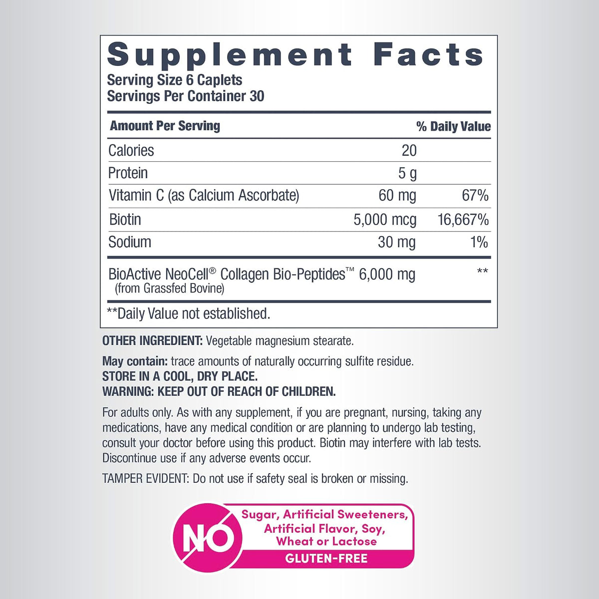 NeoCell Collagen Peptides Pills | 180 Tablets | with Vitamin C and Biotin | Grass Fed Bovine | Hair, Skin, & Nails | for Women and Men
