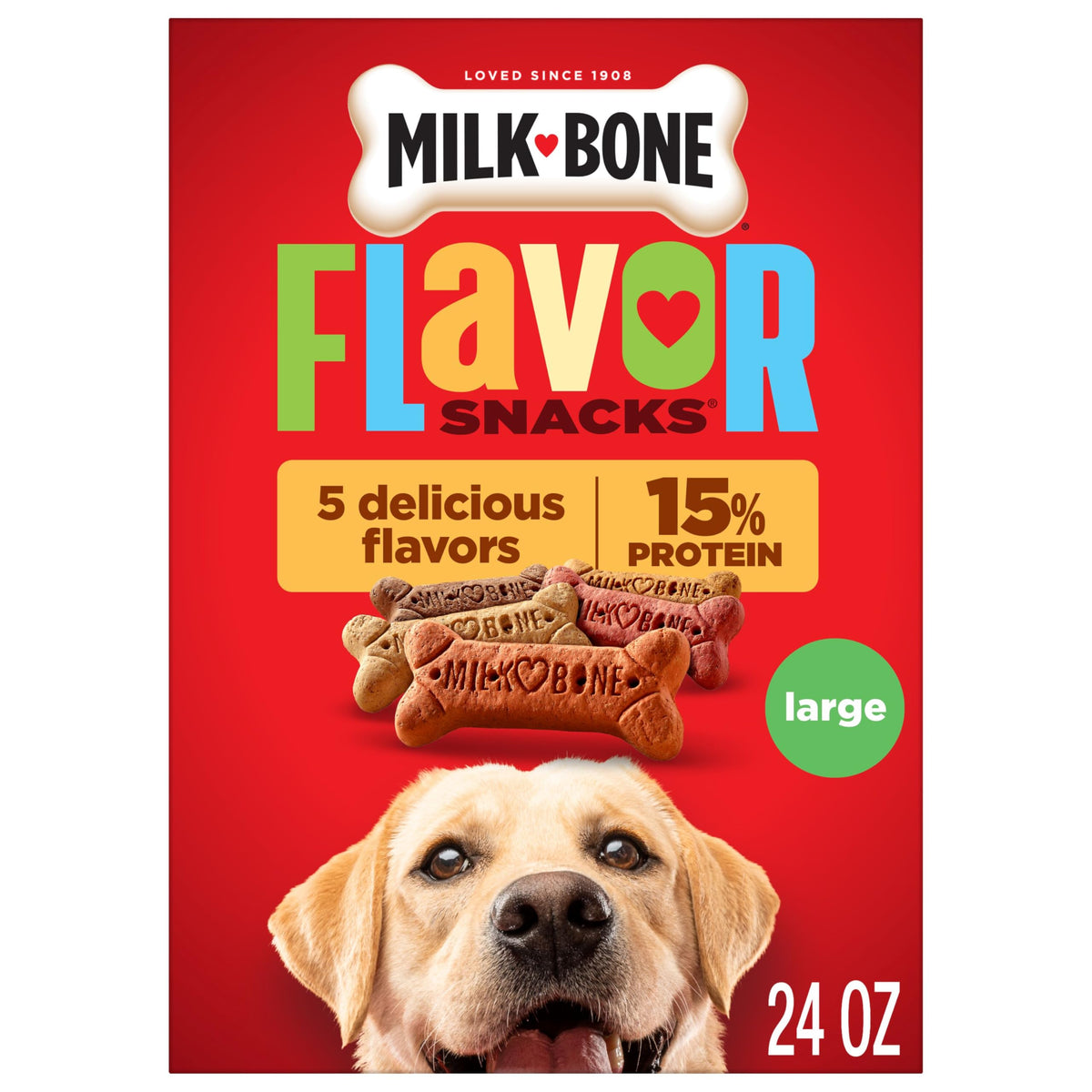Milk-Bone Flavor Snacks Mini’s Dog Biscuits, Flavored Crunchy Dog Treats, 36 Oz. Canister