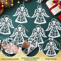 Lunmon 48 Pcs Crocheted Angel Ornaments for Christmas Tree, White Doilies