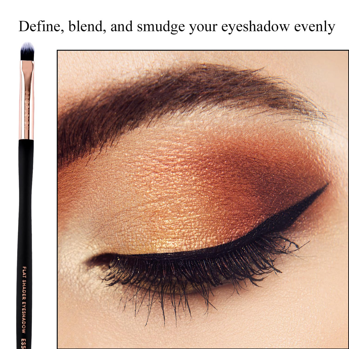 Profusion Cosmetics Flat Shader Eyeshadow Brush – Dense Synthetic Bristles for Smooth Color Packing & Blending, Professional Vegan Makeup Tool