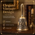 Vintage Brass Hand Bell – Loud Call Bell for Bedside, Dinner, Wedding, Christmas & Holiday Party