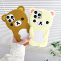 IAIYOXI Soft Silicone Bear Case for iPhone 15, Cute 3D Cartoon Teddy Bear Designed, Protective Lovely Fun Adorable Fashion Phone Case, Kawaii Cover for Women Girls Kids, Yellow