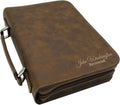 Personalized Bible Cover Holder Case with Carrying Handle for Men and Women (Rawhide with Gold)